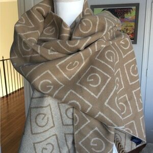 Gant Beige and Cream 100% Wool Scarf Wrap